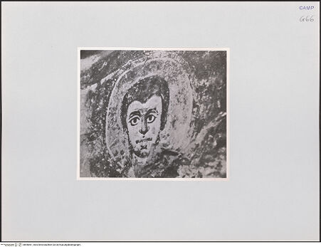 Vorderseite von unbekannt [https://www.deutsche-digitale-bibliothek.de/content/lizenzen/rv-ez/] FreskenzyklusDamian - Detail: Kopf, bh556461_recto. Foto.