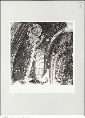 Vorderseite von Sigismondi, Roberto [http://creativecommons.org/licenses/by-nc-sa/4.0/] Zyklus der oberen KapelleMadonna zwischen den heiligen Nikolaus, Paulinus, Johannes dem Täufer und Johannes dem Evangelisten - Johannes der Täufer (nach der Restaurierung), bh556747_recto. Foto: Sigismondi, Roberto.