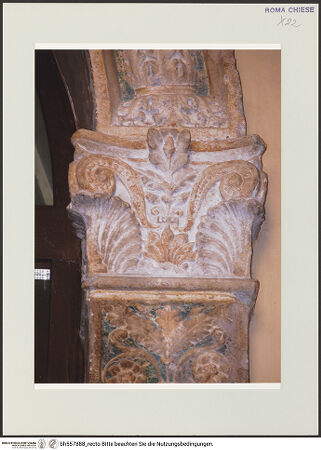 Vorderseite von Röll, Johannes [https://www.deutsche-digitale-bibliothek.de/content/lizenzen/rv-ez/] Grabmonument des Bischofs Francesco de Toledo (+1479)Bogenrahmung - rechtes Pilasterkapitell, bh557888_recto. Foto (digital): Röll, Johannes.