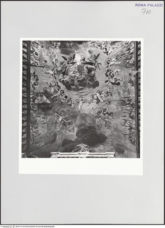 Vorderseite von Sopr. Archeologica di Roma, Museo Nazionale Romano [https://www.deutsche-digitale-bibliothek.de/content/lizenzen/rv-ez/] Freskenzyklus zum Leben des heiligen Papst AnicetusDer heilige Anicetus in der Glorie - Freskenhälfte der Westseite, bh557919_recto. Foto.