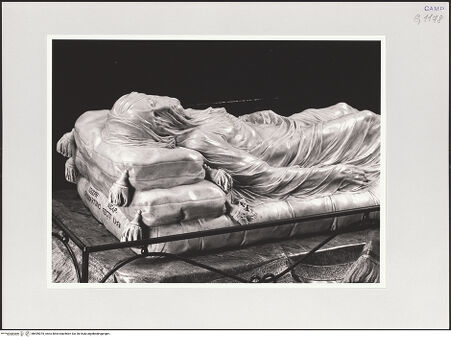 Vorderseite von Sigismondi, Roberto [http://creativecommons.org/licenses/by-nc-sa/4.0/] Aufgebahrter Christus (Cristo Velato) - Detail: Kopf und Oberkörper, bh559075_recto. Foto: Sigismondi, Roberto.