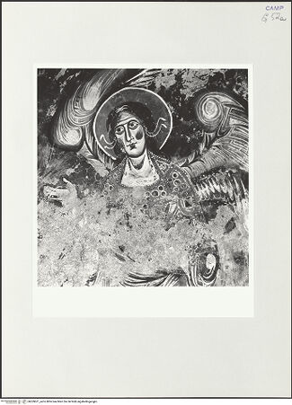 Vorderseite von Sigismondi, Roberto [http://creativecommons.org/licenses/by-nc-sa/4.0/] Thronende Madonna mit Engel und den ApostelMadonna zwischen den erzengeln Gabriel und Raphael - Detail: Erzengel rechts, bh559621_recto. Foto: Sigismondi, Roberto.