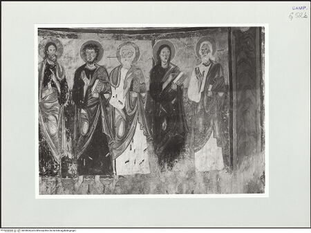 Vorderseite von Sigismondi, Roberto [http://creativecommons.org/licenses/by-nc-sa/4.0/] Thronende Madonna mit Engel und den ApostelErzengel Michael, von Aposteln umgeben - Apostel rechts, bh559624_recto. Foto: Sigismondi, Roberto.