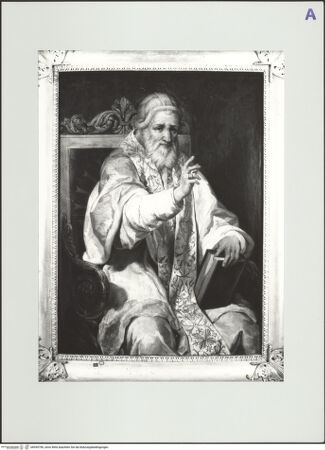 Vorderseite von Pesaro, Museo Civico [https://www.deutsche-digitale-bibliothek.de/content/lizenzen/rv-ez/] Bildnis des Papstes Sixtus V. - , bh559790_recto. Foto.