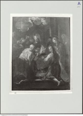 Vorderseite von Pesaro, Museo Civico [https://www.deutsche-digitale-bibliothek.de/content/lizenzen/rv-ez/] Die Beschneidung Christi - , bh559923_recto. Foto.