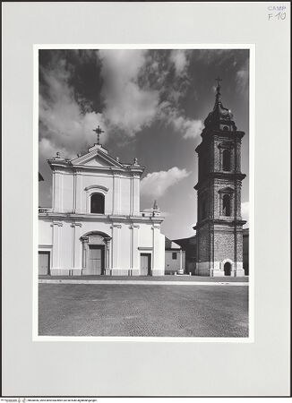 Vorderseite von Spina, Luigi [https://www.deutsche-digitale-bibliothek.de/content/lizenzen/rv-fz/] San Prisco - Westfassade (1763) und Campanile, bh560456_recto. Foto: Spina, Luigi.