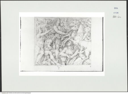 Vorderseite von Courtauld Institute, Conway Library [https://www.deutsche-digitale-bibliothek.de/content/lizenzen/rv-ez/] Luna und Endymion in Begleitung anderer mythologischer Figuren (linker Teil eines Sarkophagreliefs, Villa Borghese, Rom) - , bh560603_recto. Foto.