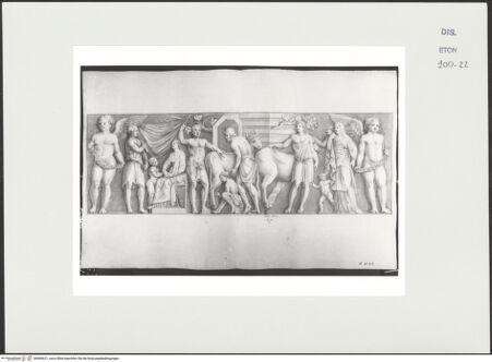 Vorderseite von Courtauld Institute, Conway Library [https://www.deutsche-digitale-bibliothek.de/content/lizenzen/rv-ez/] Daedalus und Pasiphae (Sarkophagrelief, Villa Borghese, Rom) - , bh560621_recto. Foto.