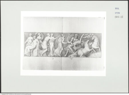 Vorderseite von Courtauld Institute, Conway Library [https://www.deutsche-digitale-bibliothek.de/content/lizenzen/rv-ez/] Die Entführung der Proserpina (Sarkophagrelief, Villa Borghese, Rom) - , bh560628_recto. Foto.