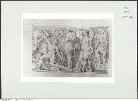 Vorderseite von Courtauld Institute, Conway Library [https://www.deutsche-digitale-bibliothek.de/content/lizenzen/rv-ez/] Der Sieg des Bacchus über Lycurgus (rechter Teil eines Sarkophagreliefs, Villa Borghese, Rom) - , bh560634_recto. Foto.