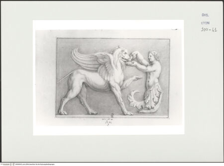 Vorderseite von Courtauld Institute, Conway Library [https://www.deutsche-digitale-bibliothek.de/content/lizenzen/rv-ez/] Greif und Putto (Relief, Villa Borghese, Rom) - , bh560645_recto. Foto.