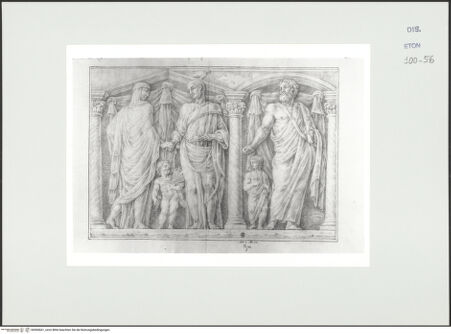 Vorderseite von Courtauld Institute, Conway Library [https://www.deutsche-digitale-bibliothek.de/content/lizenzen/rv-ez/] Sarkophagfragment mit dextrarum iunctio (Villa Borghese, Rom) - , bh560661_recto. Foto.