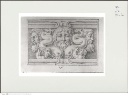 Vorderseite von Courtauld Institute, Conway Library [https://www.deutsche-digitale-bibliothek.de/content/lizenzen/rv-ez/] Relief mit Masken und Delphinen (Villa Borghese, Rom) - , bh560668_recto. Foto.