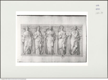 Vorderseite von Courtauld Institute, Conway Library [https://www.deutsche-digitale-bibliothek.de/content/lizenzen/rv-ez/] Sarkophagrelief mit fünf Musen (Villa Borghese, Rom) - , bh560683_recto. Foto.