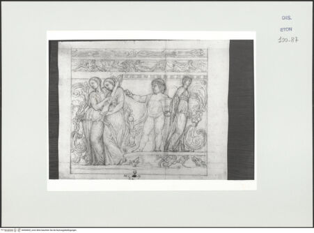 Vorderseite von Courtauld Institute, Conway Library [https://www.deutsche-digitale-bibliothek.de/content/lizenzen/rv-ez/] Relief mit Putto und drei weiblichen allegorischen Figuren (Villa Borghese, Rom) - , bh560692_recto. Foto.