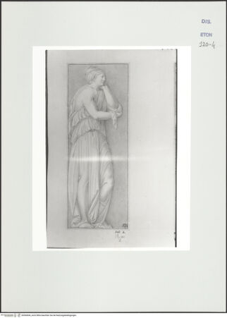 Vorderseite von Courtauld Institute, Conway Library [https://www.deutsche-digitale-bibliothek.de/content/lizenzen/rv-ez/] Stehende weibliche Gewandfigur (Relief, Villa Borghese, Rom) - , bh560696_recto. Foto.
