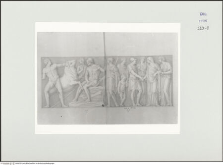 Vorderseite von Courtauld Institute, Conway Library [https://www.deutsche-digitale-bibliothek.de/content/lizenzen/rv-ez/] Die Argonauten auf Lemnos (Sarkophagrelief, Villa Borghese, Rom) - , bh560701_recto. Foto.