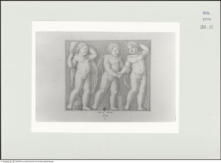 Vorderseite von Courtauld Institute, Conway Library [https://www.deutsche-digitale-bibliothek.de/content/lizenzen/rv-ez/] Relief mit drei Putten (Villa Borghese, Rom) - , bh560709_recto. Foto.