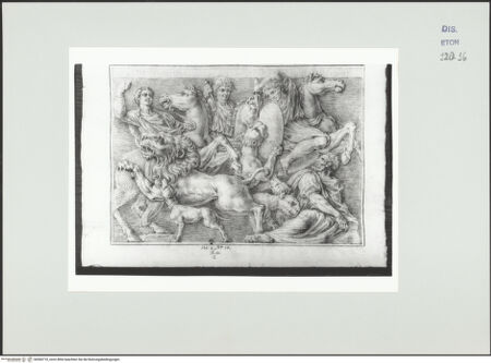 Vorderseite von Courtauld Institute, Conway Library [https://www.deutsche-digitale-bibliothek.de/content/lizenzen/rv-ez/] Löwenjagd (Relief, Villa Borghese, Rom) - , bh560710_recto. Foto.