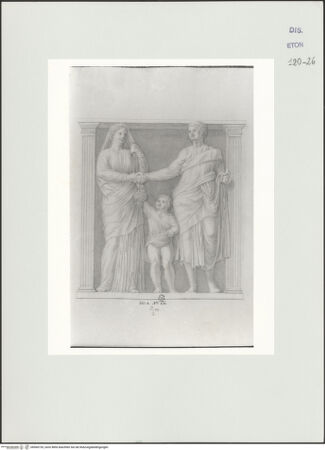 Vorderseite von Courtauld Institute, Conway Library [https://www.deutsche-digitale-bibliothek.de/content/lizenzen/rv-ez/] Dextrarum junctio (Relief, Villa Borghese, Rom) - , bh560720_recto. Foto.