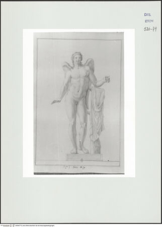Vorderseite von Courtauld Institute, Conway Library [https://www.deutsche-digitale-bibliothek.de/content/lizenzen/rv-ez/] Statue eines Genius (Villa Borghese, Rom) - , bh560775_recto. Foto.
