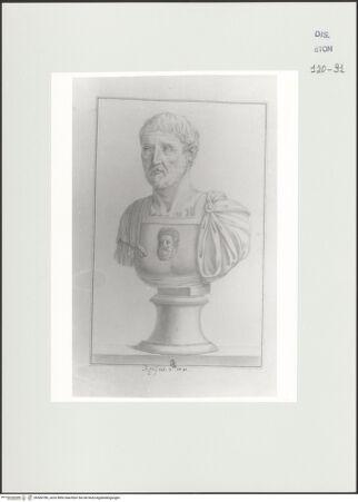Vorderseite von Courtauld Institute, Conway Library [https://www.deutsche-digitale-bibliothek.de/content/lizenzen/rv-ez/] Büste des Marcus Opellius Macrinus (Villa Borghese, Rom) - , bh560786_recto. Foto.