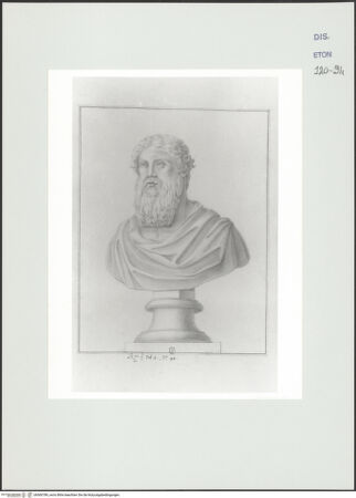 Vorderseite von Courtauld Institute, Conway Library [https://www.deutsche-digitale-bibliothek.de/content/lizenzen/rv-ez/] Büste des Platon (Villa Borghese, Rom) - , bh560789_recto. Foto.