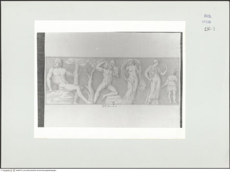 Vorderseite von Courtauld Institute, Conway Library [https://www.deutsche-digitale-bibliothek.de/content/lizenzen/rv-ez/] Die Geburt Apollos (Sarkophagdeckel, Villa Borghese, Rom) - , bh560797_recto. Foto.