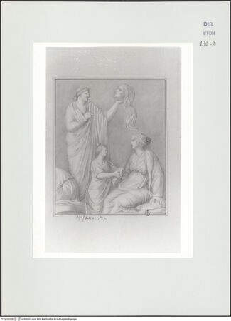 Vorderseite von Courtauld Institute, Conway Library [https://www.deutsche-digitale-bibliothek.de/content/lizenzen/rv-ez/] Relief mit drei weiblichen Gewandfiguren (Villa Borghese, Rom) - , bh560801_recto. Foto.