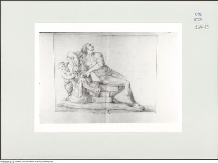 Vorderseite von Courtauld Institute, Conway Library [https://www.deutsche-digitale-bibliothek.de/content/lizenzen/rv-ez/] Hermaphrodit oder Bacchus und Satyr (Statue, Villa Borghese, Rom) - , bh560839_recto. Foto.