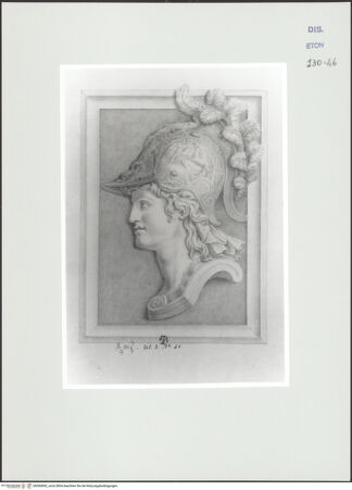 Vorderseite von Courtauld Institute, Conway Library [https://www.deutsche-digitale-bibliothek.de/content/lizenzen/rv-ez/] Kopf Alexanders des Großen im Profil (Relief, Villa Borghese, Rom) - , bh560842_recto. Foto.