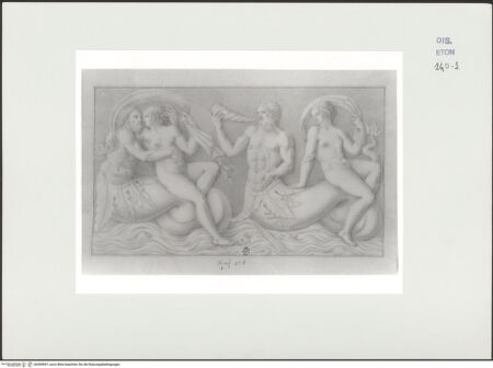 Vorderseite von Courtauld Institute, Conway Library [https://www.deutsche-digitale-bibliothek.de/content/lizenzen/rv-ez/] Relief mit Tritonen und Nereiden (Villa Strozzi, Rom) - , bh560847_recto. Foto.