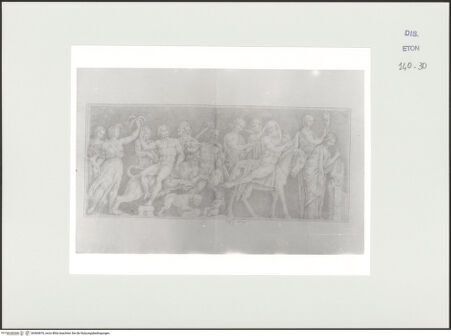 Vorderseite von Courtauld Institute, Conway Library [https://www.deutsche-digitale-bibliothek.de/content/lizenzen/rv-ez/] Triumph des Bacchus (Relief, Villa Montalto, Rom) - , bh560876_recto. Foto.