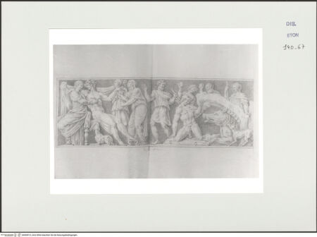 Vorderseite von Courtauld Institute, Conway Library [https://www.deutsche-digitale-bibliothek.de/content/lizenzen/rv-ez/] Zeichnungen nach einem antiken Sarkophagrelief (Palazzo Rospigliosi, Rom)Venus und Adonis als Liebende. Ein Eber tötet Adonis (linker Teil des Reliefs) - , bh560913_recto. Foto.