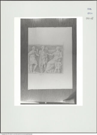 Vorderseite von Courtauld Institute, Conway Library [https://www.deutsche-digitale-bibliothek.de/content/lizenzen/rv-ez/] Zeichnungen nach einem antiken Sarkophagrelief (Palazzo Rospigliosi, Rom)Venus und Adonis (rechter Teil des Reliefs) - , bh560914_recto. Foto.