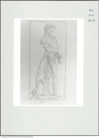 Vorderseite von Courtauld Institute, Conway Library [https://www.deutsche-digitale-bibliothek.de/content/lizenzen/rv-ez/] Satyr mit Panflöte (Statue, Palazzo Lante, Rom) - , bh560918_recto. Foto.