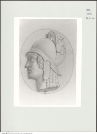Vorderseite von Courtauld Institute, Conway Library [https://www.deutsche-digitale-bibliothek.de/content/lizenzen/rv-ez/] Kopf der Minerva (?) (Relief, Palazzo Verospi, Rom) - , bh560972_recto. Foto.