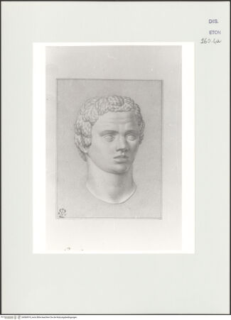 Vorderseite von Courtauld Institute, Conway Library [https://www.deutsche-digitale-bibliothek.de/content/lizenzen/rv-ez/] Kopf eines Sklaven (Relief, Palazzo Verospi, Rom) - , bh560974_recto. Foto.