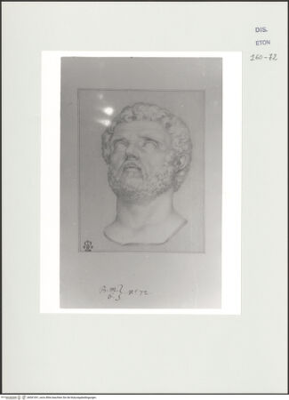 Vorderseite von Courtauld Institute, Conway Library [https://www.deutsche-digitale-bibliothek.de/content/lizenzen/rv-ez/] Kopf des Antoninus Pius (Palazzo Farnese, Rom) - , bh561041_recto. Foto.