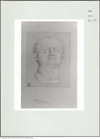 Vorderseite von Courtauld Institute, Conway Library [https://www.deutsche-digitale-bibliothek.de/content/lizenzen/rv-ez/] Kopf des Kaisers Vespasian (Palazzo Farnese, Rom) - , bh561042_recto. Foto.