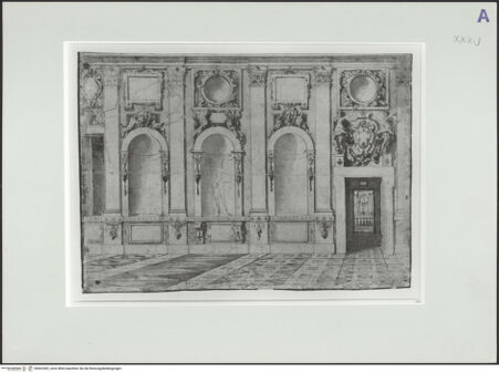 Vorderseite von Kupferstichkabinett [https://www.deutsche-digitale-bibliothek.de/content/lizenzen/rv-ez/] Wanddekoration in der Galleria Farnese - , bh562492_recto. Foto: Schneider, Volker-H..