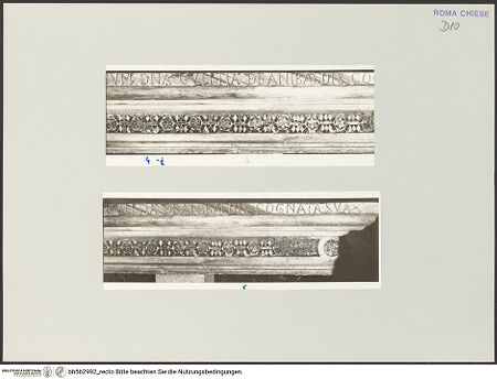 Vorderseite von Bibliotheca Hertziana [https://www.deutsche-digitale-bibliothek.de/content/lizenzen/rv-fz/] Sitzbank - Detail: VM DNA GVLITIA..., bh562992_recto. Foto: D'Onofrio, Cesare.