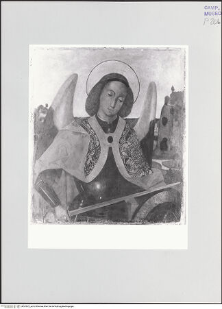 Vorderseite von Sopr. BAS NA [https://www.deutsche-digitale-bibliothek.de/content/lizenzen/rv-ez/] Der Erzengel Michael - Gesamtansicht, bh563563_recto. Foto.