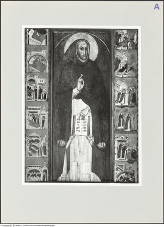 Vorderseite von Sopr. BAS NA [https://www.deutsche-digitale-bibliothek.de/content/lizenzen/rv-ez/] Heiliger Dominikus und Szenen aus seinem Leben - Gesamtansicht, bh563574_recto. Foto.