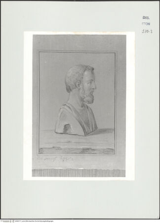 Vorderseite von Courtauld Institute, Conway Library [https://www.deutsche-digitale-bibliothek.de/content/lizenzen/rv-ez/] Büste eines Philosophen im Profil (Sophokles?) - , bh563717_recto. Foto.