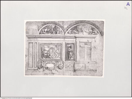 Vorderseite von Freeman, John R. [https://www.deutsche-digitale-bibliothek.de/content/lizenzen/rv-ez/] Entwurf für einen Wandzyklus in Santa Maria della Consolazione in Rom - , bh563734_recto. Foto.