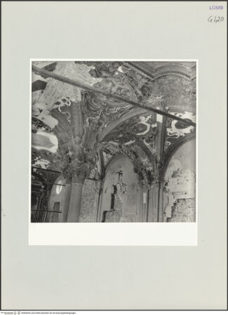 Vorderseite von Bibliotheca Hertziana [https://www.deutsche-digitale-bibliothek.de/content/lizenzen/rv-fz/] Santa Maria delle GrazieCappella della Madonna delle Grazie (Cappella del Rosario) - Mehrere Gewölbejoche (nach Kriegszerstörung), bh564055_recto. Foto: Schmidt, Hans Werner.