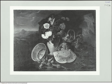 Vorderseite von Pedicini, Luciano [https://www.deutsche-digitale-bibliothek.de/content/lizenzen/rv-ez/] Stilleben mit Blumen und Früchten - Gesamtansicht, bh565389_recto. Foto: Pedicini, Luciano.