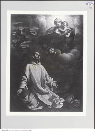 Vorderseite von Archivio dell'Arte [https://www.deutsche-digitale-bibliothek.de/content/lizenzen/rv-ez/] Die Madonna erscheint dem heiligen Bruno - Gesamtansicht, bh565393_recto. Foto: Pedicini, Luciano.
