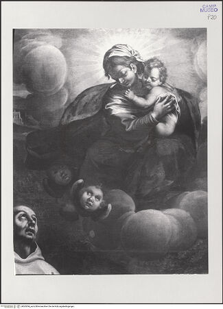 Vorderseite von Archivio dell'Arte [https://www.deutsche-digitale-bibliothek.de/content/lizenzen/rv-ez/] Die Madonna erscheint dem heiligen Bruno - Detail: Madonna, bh565394_recto. Foto: Pedicini, Luciano.